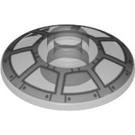 Dish 2 × 2 Inverted [Radar] with Dark Bluish Grey/Light Bluish Grey Cockpit Window Print Transparent