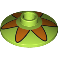 Dish 2 × 2 Inverted [Radar] with Orange Six Petal Flower Print Limette