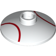Dish 2 × 2 Inverted [Radar] with 2 Curved Red Lines Weiß
