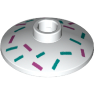 Dish 2 × 2 Inverted [Radar] with Turquoise, Dark Pink Sprinkles White