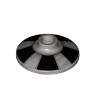 Dish 2 × 2 Inverted [Radar] with Black Stripes/Spokes print Metallic Silver