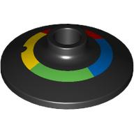 Dish 2 × 2 Inverted [Radar] with Blue/Bright Green/Yellow/Red Band print Black