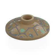 Dish 2 × 2 Inverted with Organic Sand Blue Lines, Sand Green Splotches print Dunkelbeige
