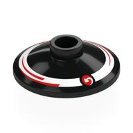 Dish 2 × 2 Inverted [Radar] with White Circle, Arrow, Red Strips, Dots print Black