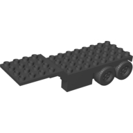 Duplo Trailer Four Rear Wheels, Elevated Front End, 4 × 12 Studs Black