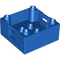 Duplo Container Box 4 × 4 with Studs on Corners Blue