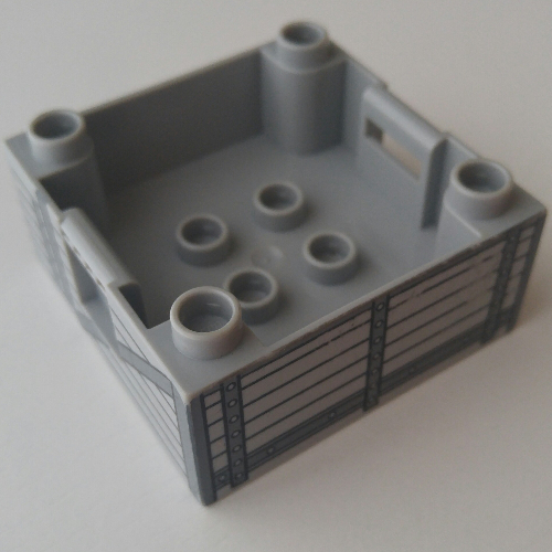 Duplo Container Box, 4 × 4 with Studs on Corners, with Thomas & Friends Truck Print Hellblaugrau