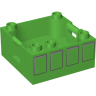 Duplo Container Box 4 × 4 with Studs on Corners with Four Squares Print Hellgrün