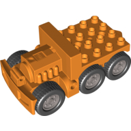 Duplo Truck Base with Molded Engine 5 × 9 Orange