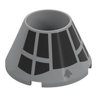 Cone 4 × 4 × 2 Hollow No Studs with Black Cockpit print Light Bluish Gray
