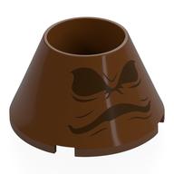 Cone 4 × 4 × 2 Hollow No Studs with Sorting Hat print in Rotbraun