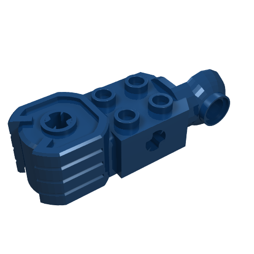 Technic Brick Special 2 × 2 with Axle Hole, Rotation Joint Ball Half [Vertical Side], Vertical Axle Hole End Dark Blue