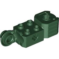 Technic Brick Special 2 × 2 with Axle Hole, Rotation Joint Ball Half [Vertical Side], Vertical Axle Hole End Dark Green