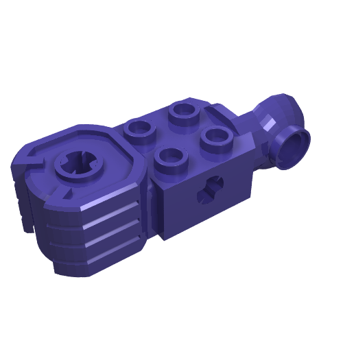 Technic Brick Special 2 × 2 with Axle Hole, Rotation Joint Ball Half [Vertical Side], Vertical Axle Hole End Dunkellila