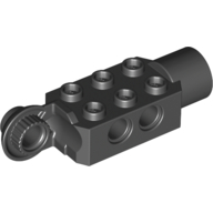Technic Brick Special 2 × 3 with Pin Holes, Rotation Joint Ball Half [Vertical Side], Rotation Joint Socket Schwarz