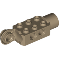 Technic Brick Special 2 × 3 with Pin Holes, Rotation Joint Ball Half [Vertical Side], Rotation Joint Socket Dark Tan