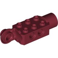 Technic Brick Special 2 × 3 with Pin Holes, Rotation Joint Ball Half [Vertical Side], Rotation Joint Socket Dunkelrot