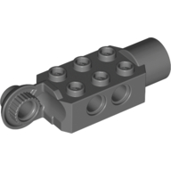 Technic Brick Special 2 × 3 with Pin Holes, Rotation Joint Ball Half [Vertical Side], Rotation Joint Socket Dunkelblaugrau