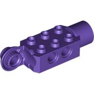 Technic Brick Special 2 × 3 with Pin Holes, Rotation Joint Ball Half [Vertical Side], Rotation Joint Socket Dark Purple