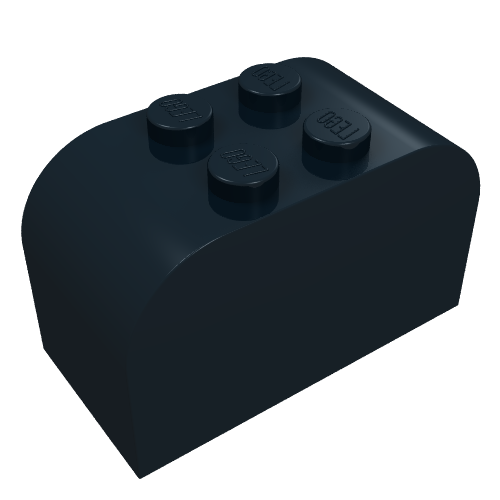 Brick Curved 2 × 4 × 2 Double [Plain] Black
