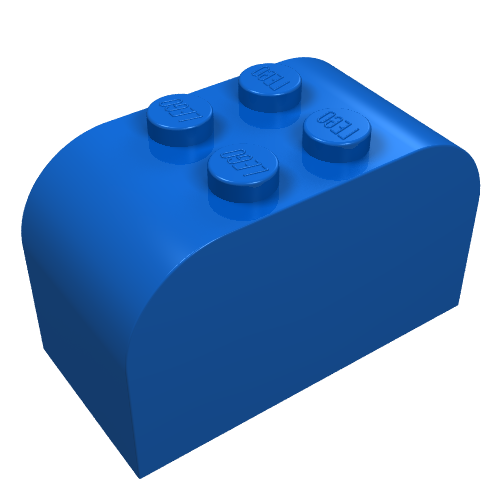 Brick Curved 2 × 4 × 2 Double [Plain] Blau