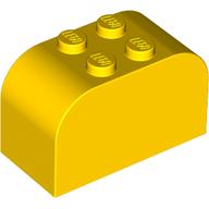 Brick Curved 2 × 4 × 2 Double [Plain] Yellow
