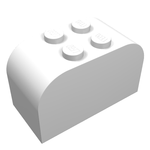 Brick Curved 2 × 4 × 2 Double [Plain] White