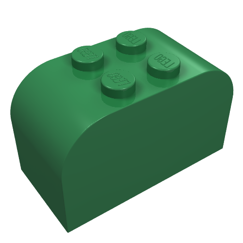 Brick Curved 2 × 4 × 2 Double [Plain] Grün