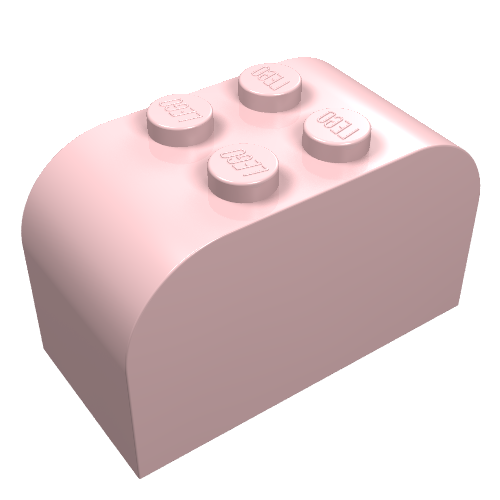 Brick Curved 2 × 4 × 2 Double [Plain] Light Pink