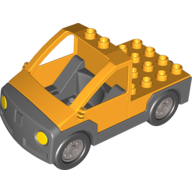 Duplo Truck Pickup Flatbed with Dark Bluish Gray Base Bright Light Orange