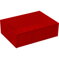 Duplo Trailer Bed with 2 × 4 Studs and Four Sides Red