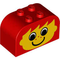 Brick Curved 2 × 4 × 2 Double with Freckled Face Print