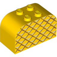 Brick Curved 2 × 4 × 2 Double with Pineapple print Gelb