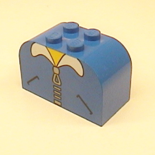 Brick Curved 2 × 4 × 2 Double with Pockets and Zipper Print Blue