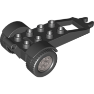 Duplo Trailer with Frame and 2 × 4 Studs Black