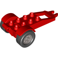 Duplo Trailer with Frame and 2 × 4 Studs Red