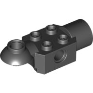 Technic Brick Special 2 × 2 with Pin Hole, Rotation Joint Ball Half [Horizontal Top], Rotation Joint Socket Schwarz