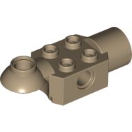 Technic Brick Special 2 × 2 with Pin Hole, Rotation Joint Ball Half [Horizontal Top], Rotation Joint Socket Dunkelbeige