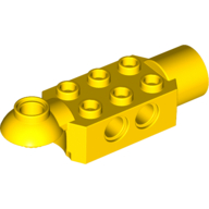 Technic Brick Special 2 × 3 with Pin Holes, Rotation Joint Ball Half [Horizontal Top], Rotation Joint Socket Yellow
