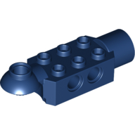 Technic Brick Special 2 × 3 with Pin Holes, Rotation Joint Ball Half [Horizontal Top], Rotation Joint Socket Dunkelblau