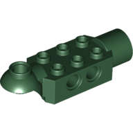 Technic Brick Special 2 × 3 with Pin Holes, Rotation Joint Ball Half [Horizontal Top], Rotation Joint Socket Dark Green