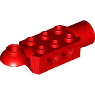 Technic Brick Special 2 × 3 with Pin Holes, Rotation Joint Ball Half [Horizontal Top], Rotation Joint Socket Red