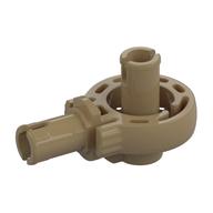 Technic Rotation Joint Ball Loop with Two Perpendicular Pins with Friction Dunkelbeige