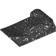 Brick Wedged, Curved 2 × 3 × 2/3 Two Studs, Wing End Speckle Black-Silver