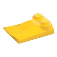Brick Wedged, Curved 2 × 3 × 2/3 Two Studs, Wing End Yellow