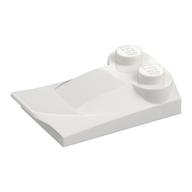 Brick Wedged, Curved 2 × 3 × 2/3 Two Studs, Wing End White