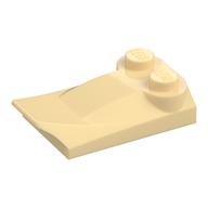 Brick Wedged, Curved 2 × 3 × 2/3 Two Studs, Wing End Tan