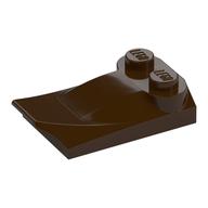 Brick Wedged, Curved 2 × 3 × 2/3 Two Studs, Wing End Dark Brown