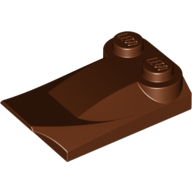 Brick Wedged, Curved 2 × 3 × 2/3 Two Studs, Wing End Reddish Brown