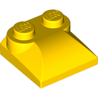 Brick Curved 2 × 2 × 2/3 Two Studs and Curved Slope End Yellow